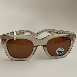 Anthropologie I-SEA Jolene Sunglasses in Gold Stud Polarized NWT